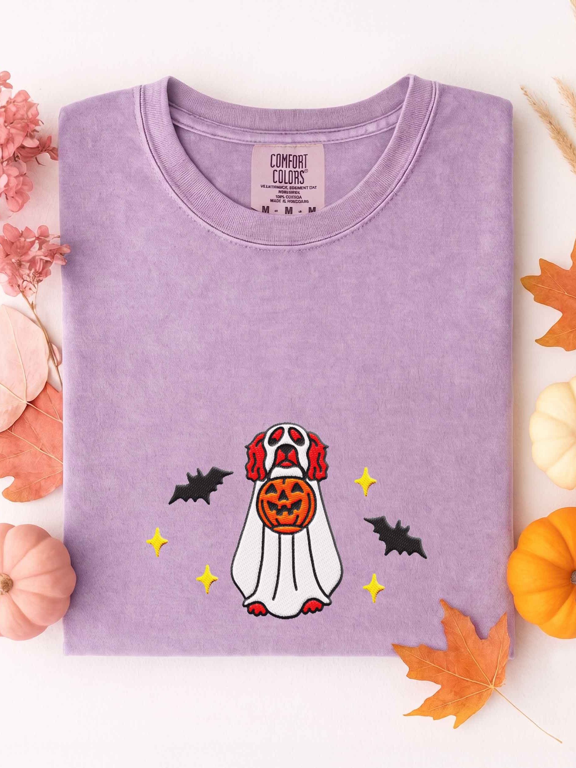 Halloween Working Cocker Spaniel(Red) Embroidered T-Shirt product image (1)