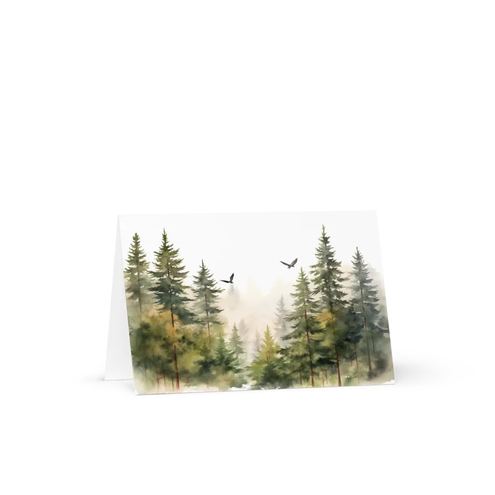 All-Occasion Greeting Card: Flying Birds Over Fir trees product image (1)