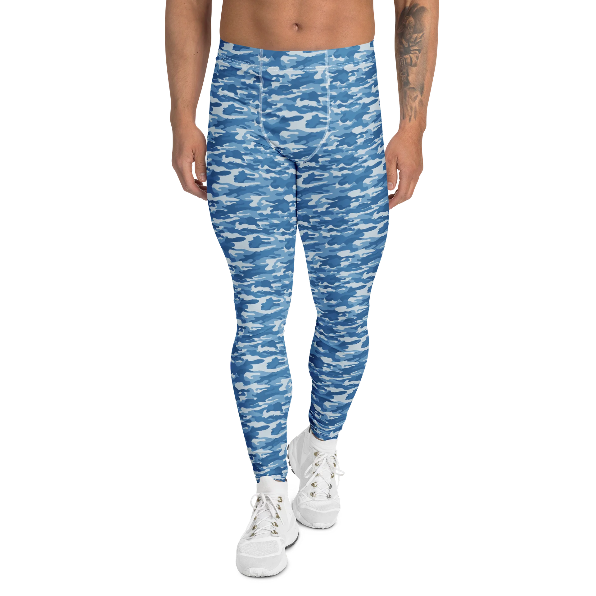 Blue Camouflage Men’s Leggings for Active Wear product image (1)