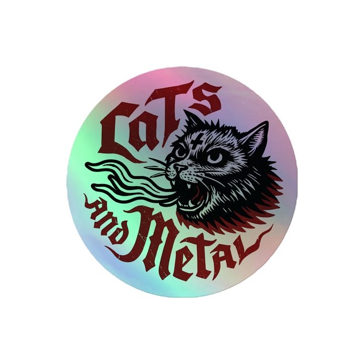 CATS AND METAL LOGO TITLE HOLO STICKER product image (2)