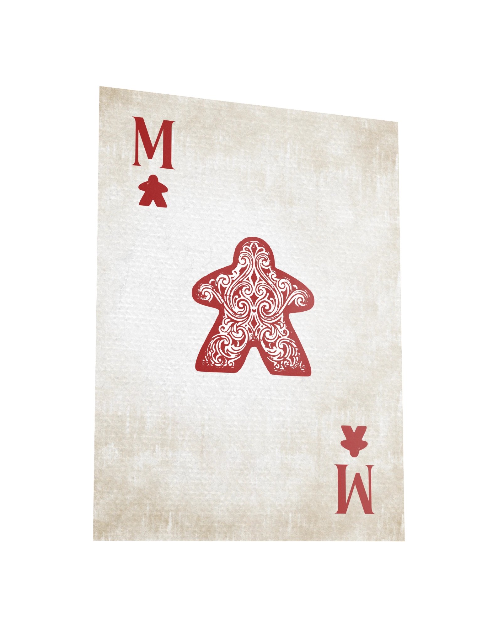 Vintage Meeple Red Ace Playing Card Board Game Room Poster - UNFRAMED product image (3)