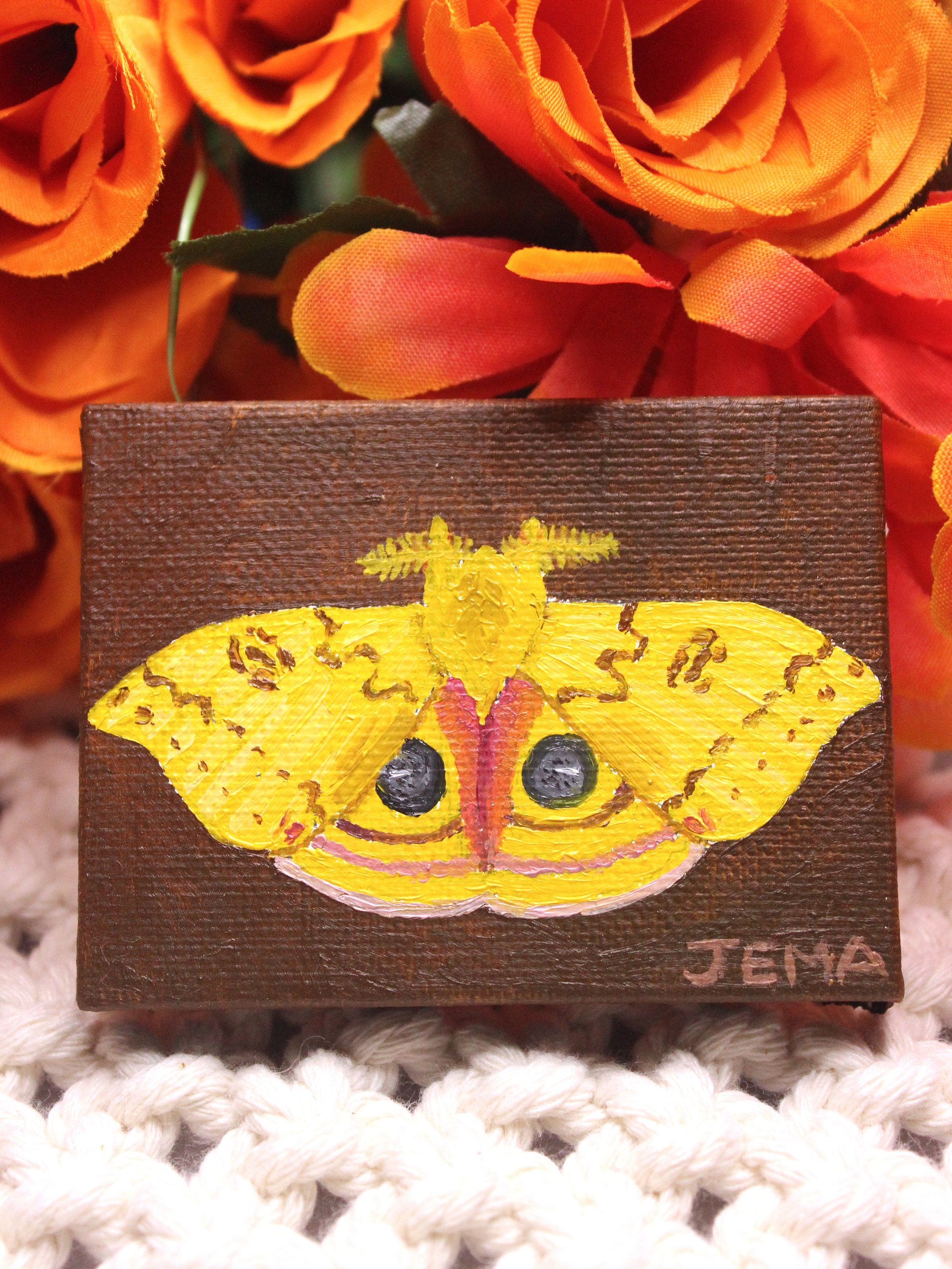Io Moth Mini Oil Painting product image (1)