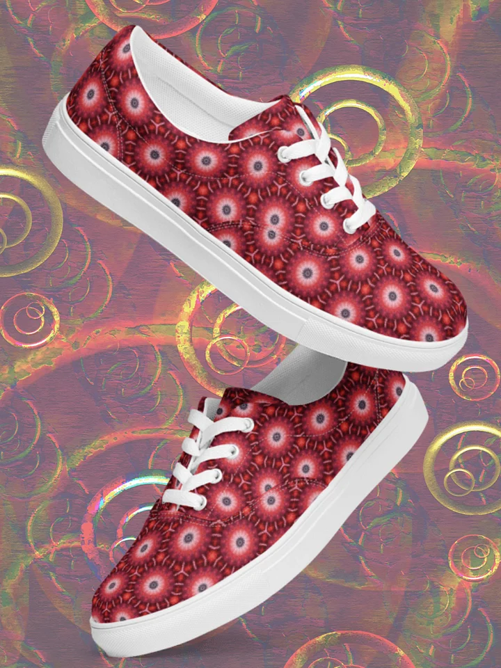 Red Floral Kaleidoscope Women's Canvas Shoes product image (1)