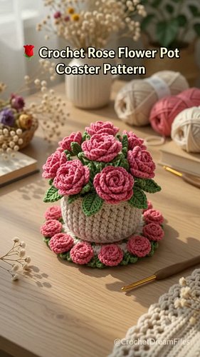 🌹 24-Hour Flash Sale! Save 62% and get the Crochet Rose Flower Pot Coaster Pattern for just $4.99 (was $12.99)! 🎉 Limited to ...