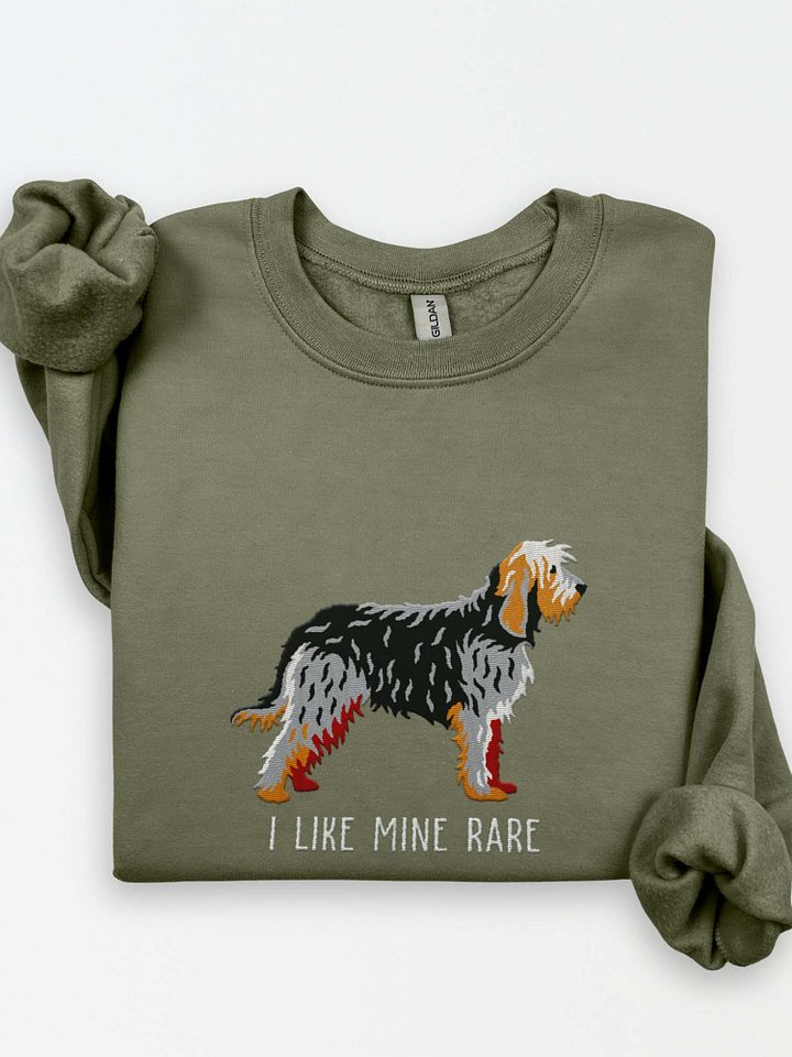 I Like Mine Rare Sweatshirt (Embroidered) of an Otterhound(Gray) product image (1)