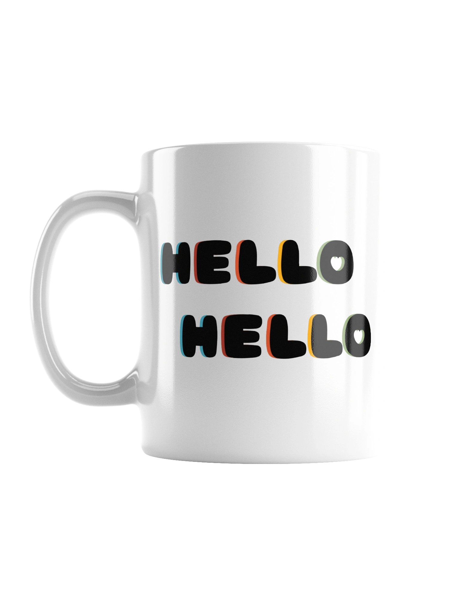 Hello Hello (Black Text) White Glossy Mug product image (1)