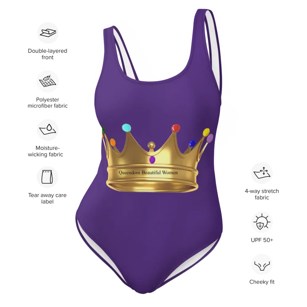 Queendom Beautiful Women Gemstone Crown Swimsuit/ Royal Purple (TM) product image (9)