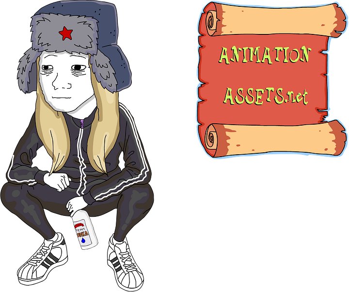 Team Vodka Russian Squat Girl | Adobe Animate ANA File Download product image (1)