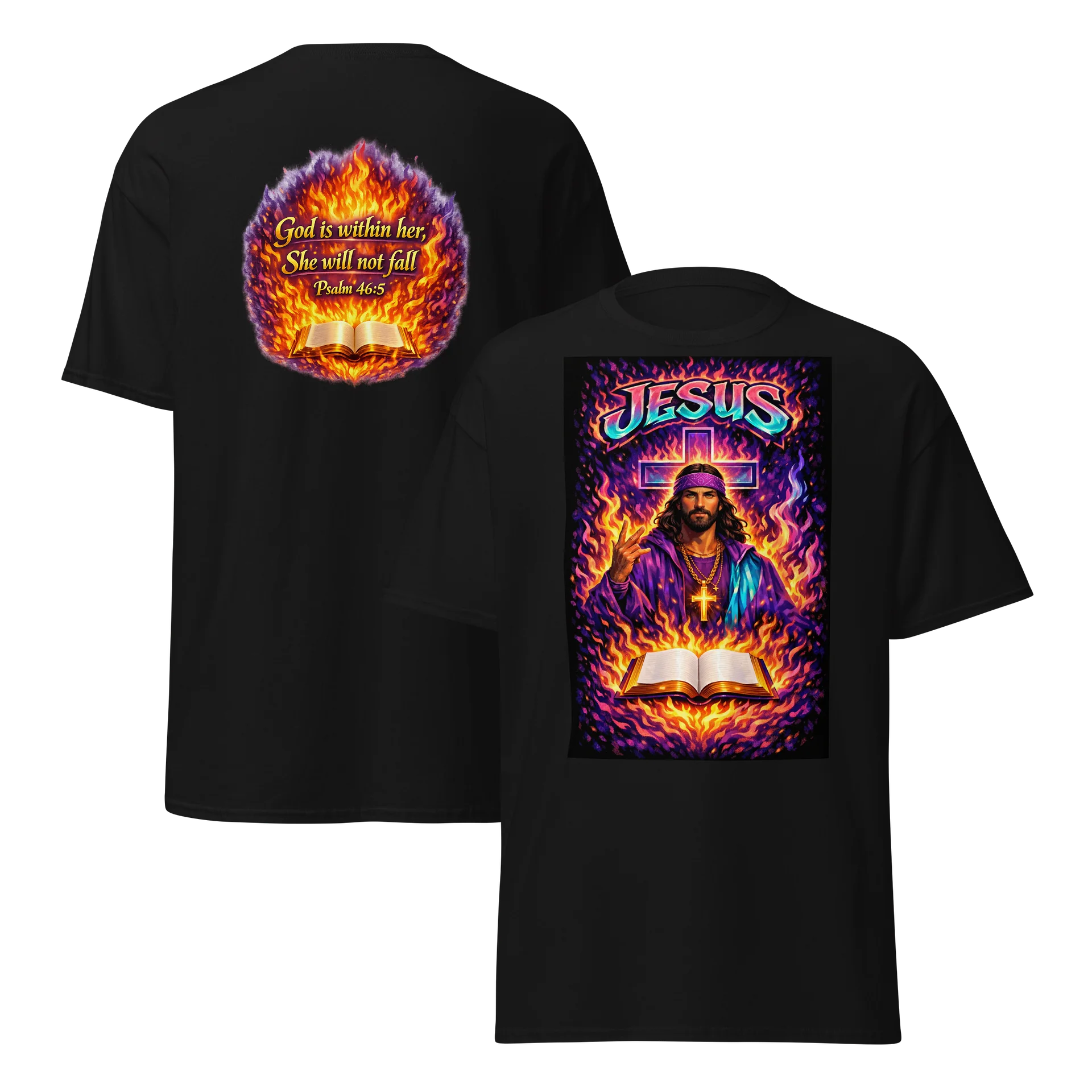 Neon Jesus Fire & Cross Tee product image (5)