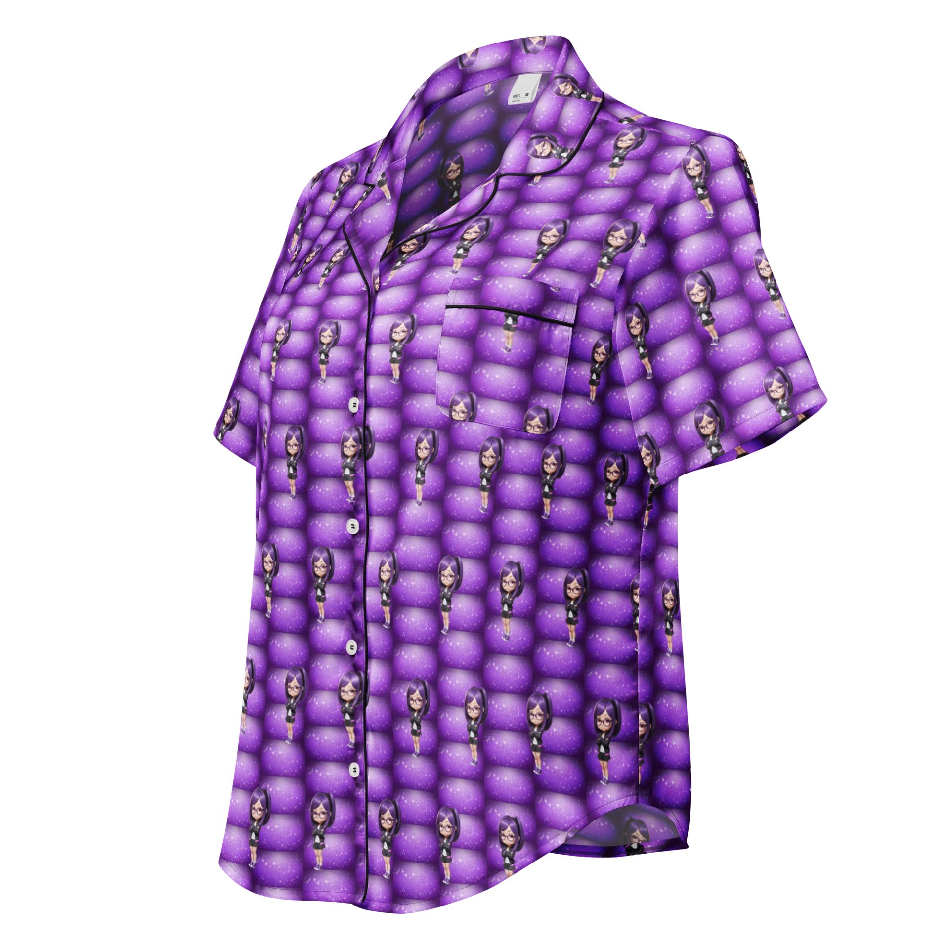 (Purple CHIBI) K Women's Short Sleeve Pajama Top product image (1)