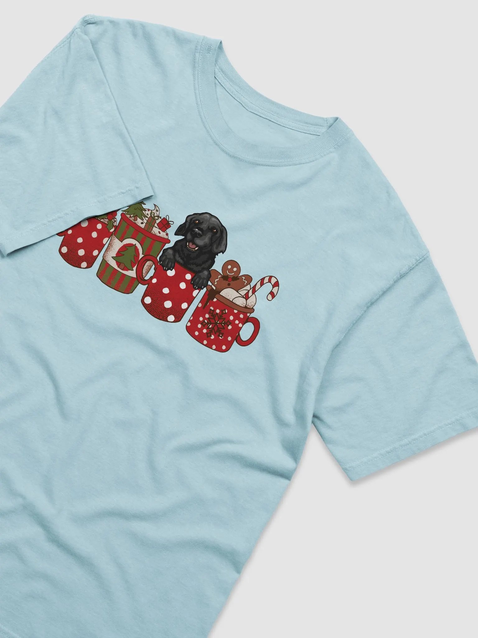 Cute Labrador Retriever(Black) in a Christmas Cup T-Shirt | Funny Christmas Pup in a Cup product image (6)