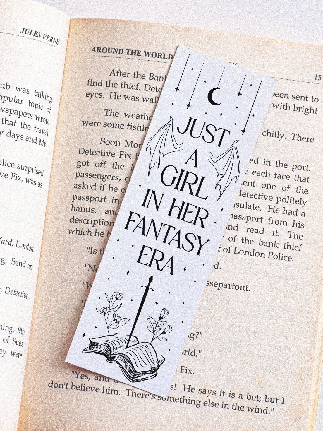 In Her Fantasy Era Moon Stars Romantasy Bookmark SVG, Bookish Romance Lover Smut Reader Bat Boys, DIY Gift for Sister, Best Friend product image (3)