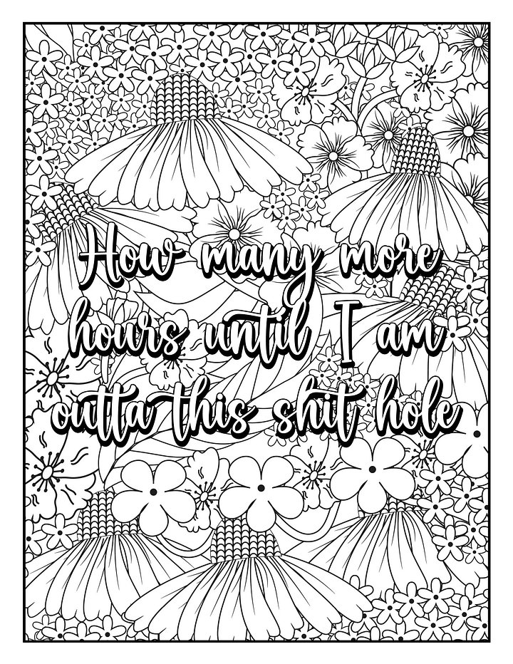 I Hate My F@cking Job Adult Swear Word Coloring Book | Printable | Cuss Words | Sweary Phrases | Curse Words product image (2)