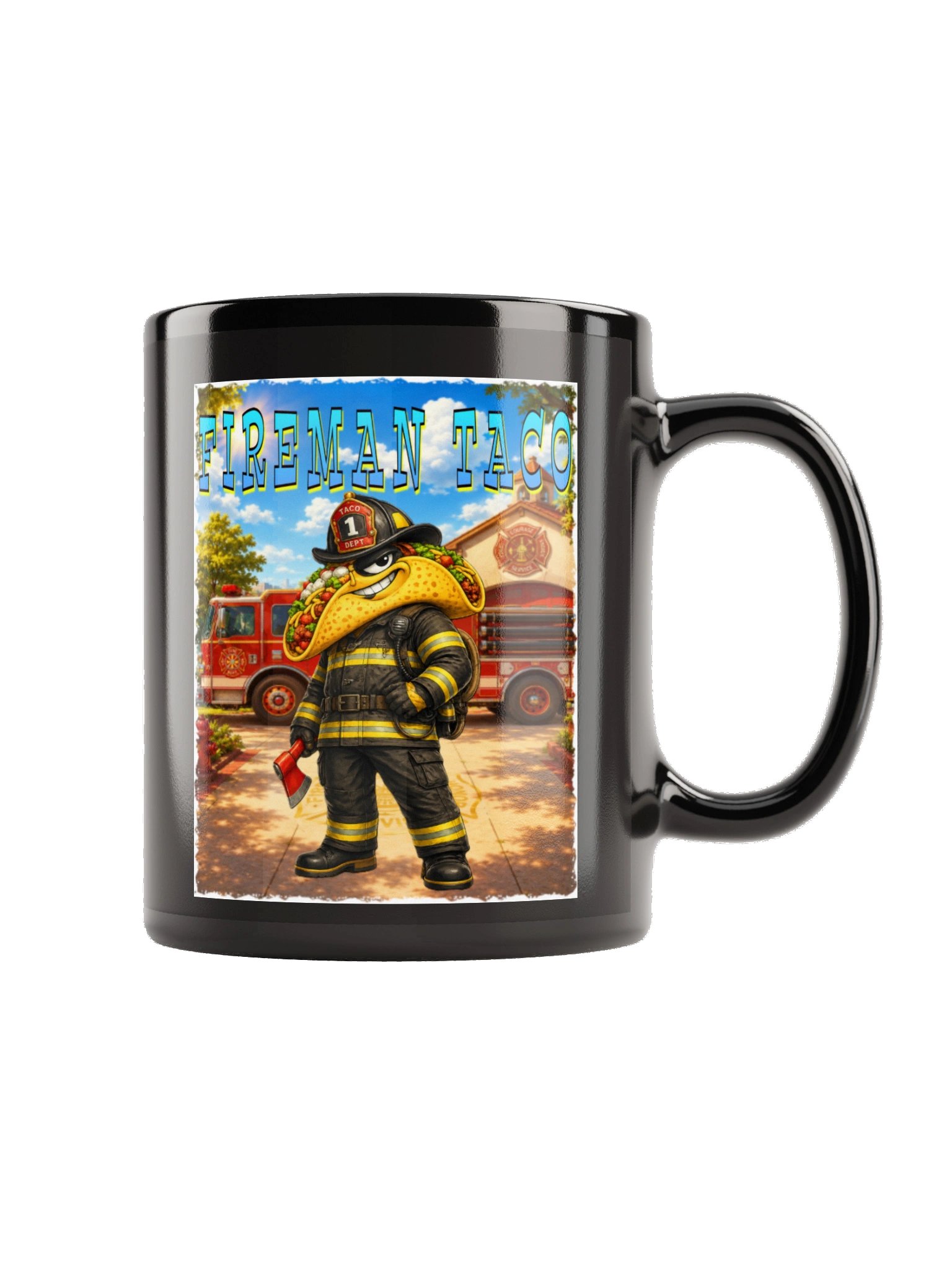 Fireman Taco Black Glossy Mug The Taco Family product image (5)