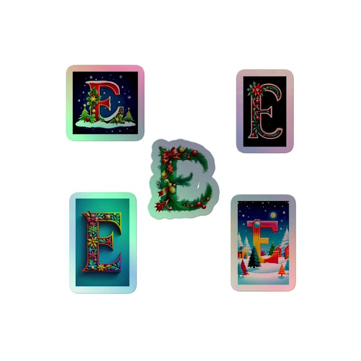 All E's Christmas Monogram Holo Sticker Pack product image (2)