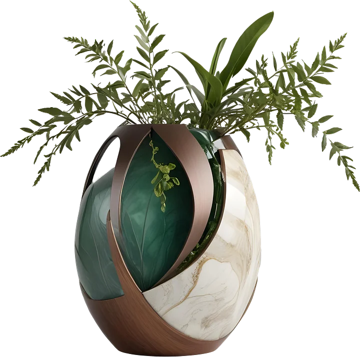 Luxe Botanique – Vase Art Déco with Plant home decor product image (1)