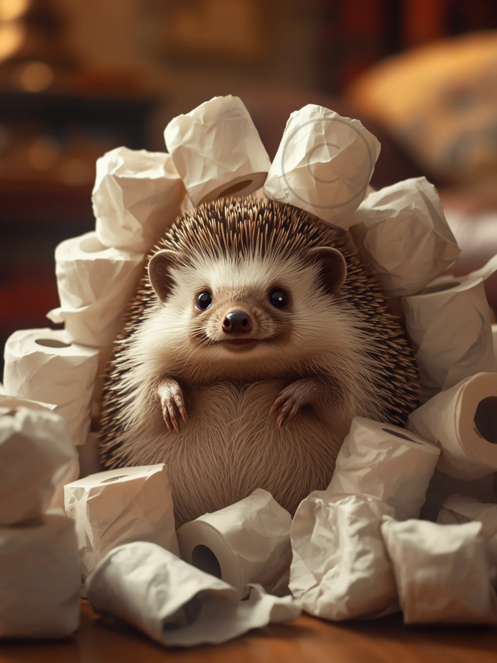 Hedgehog in the Bathroom Poster product image (1)