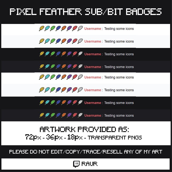 Twitch Pixel Feathers - Sub/Bit Badges product image (2)
