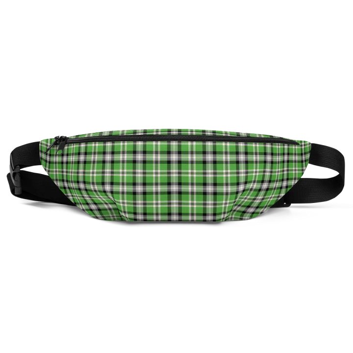 Bright Green, Black, and Gray Plaid Fanny Pack product image (2)