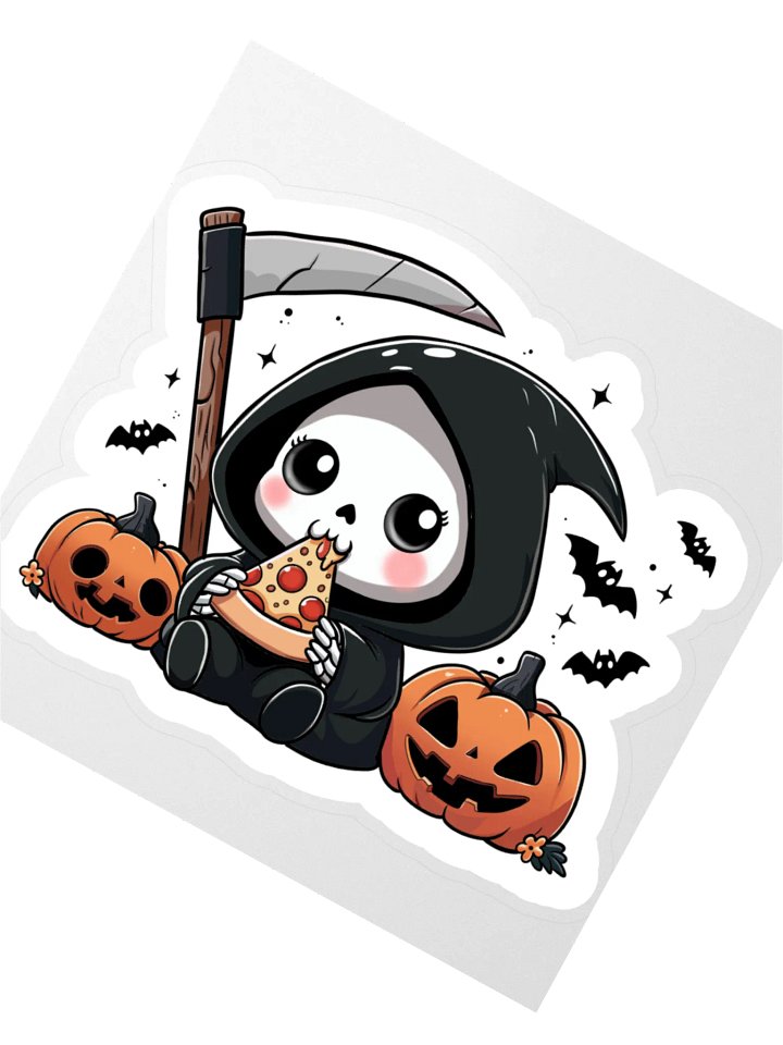 Grim Pizza Party Kiss-Cut Stickers - No Words product image (2)