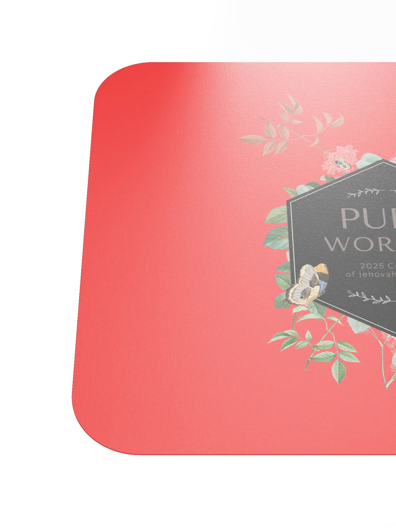 "Pure Worship" 2025 Convention | Coral Red Botanical Mouse Pad product image (6)