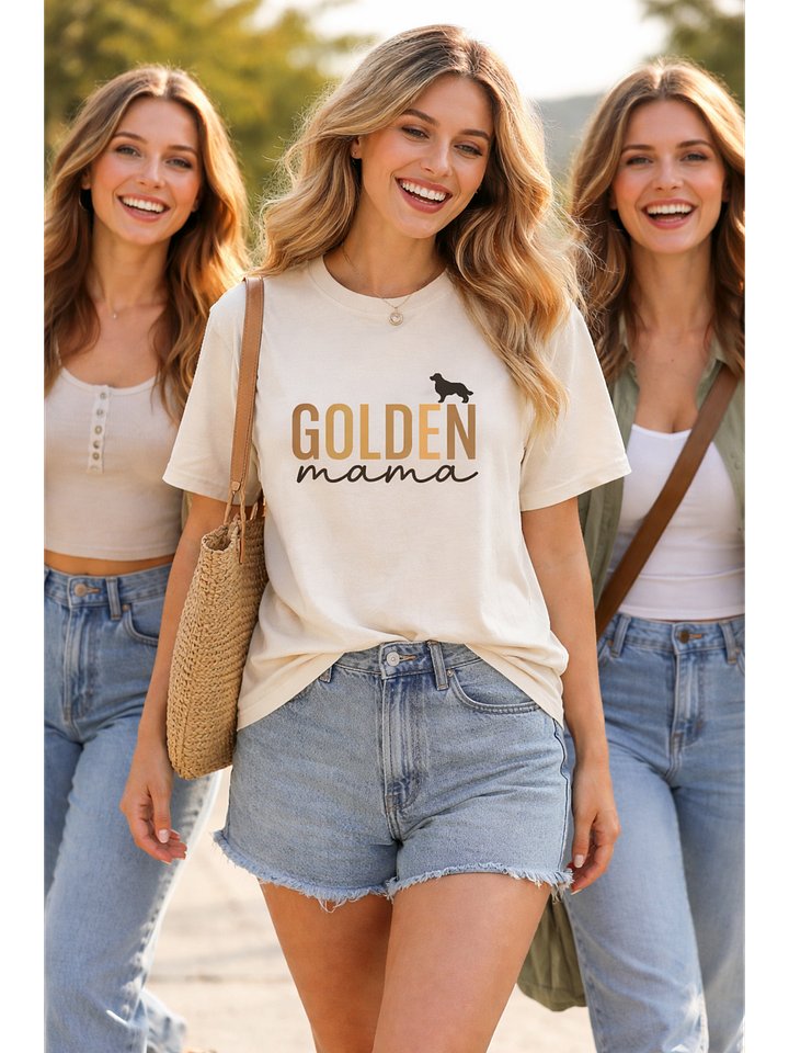 Golden Mom Minimal T-Shirt – Comfort Colors 1717 Golden Retriever Tee product image (1)