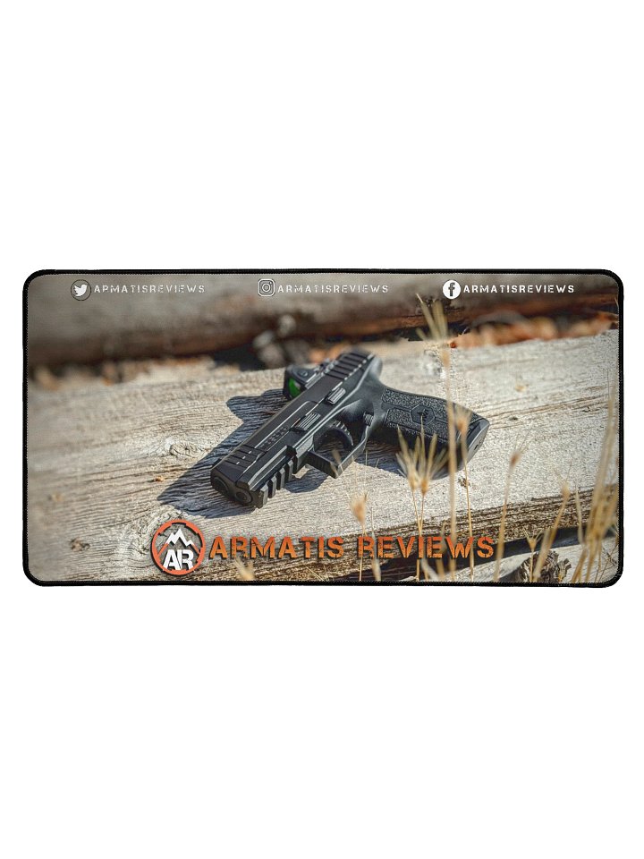 Armatis Reviews 15.5" x 31.5" Pistol Banner Desk Mat product image (1)