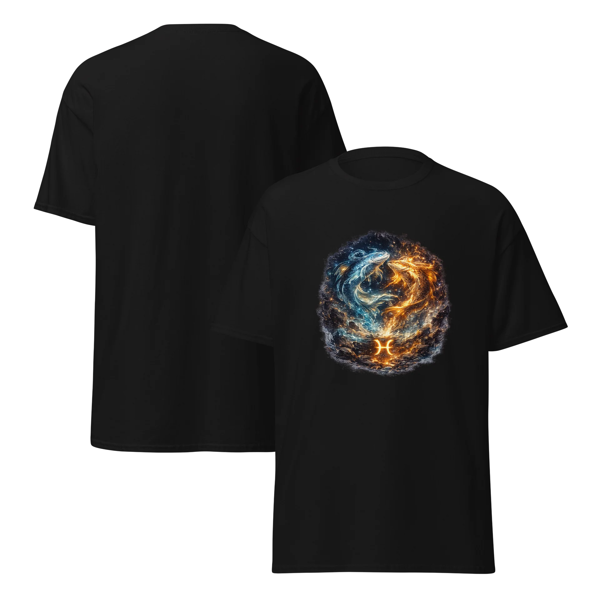 Celestial Twin Currents — Pisces Zodiac Tee product image (7)