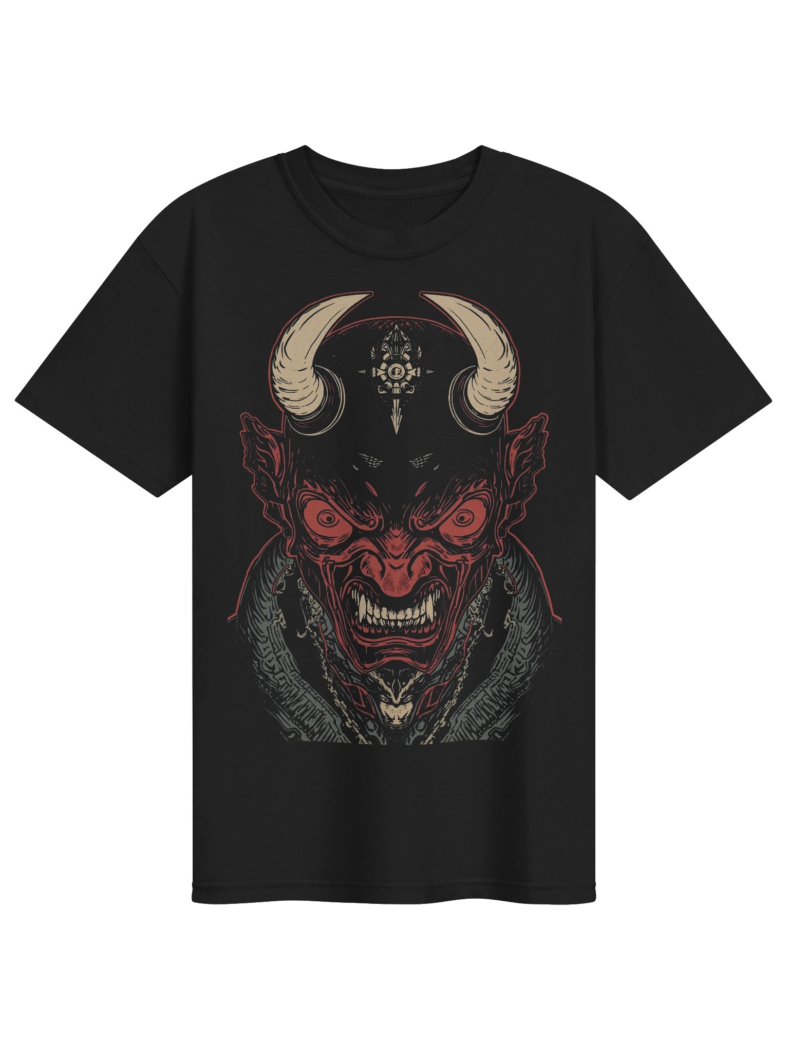 Crimson Oni Mask Heavyweight T-Shirt product image (1)
