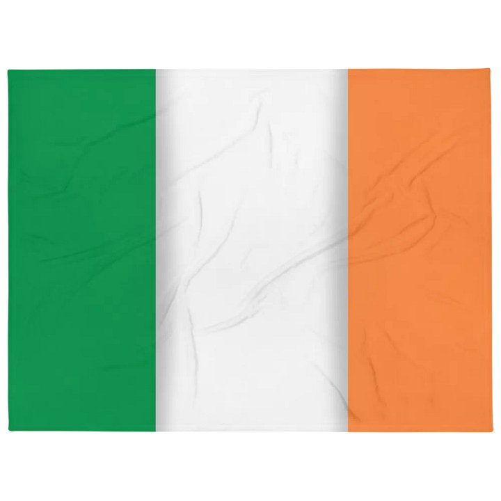 Green White Orange Flag Colored Throw Blanket product image (1)