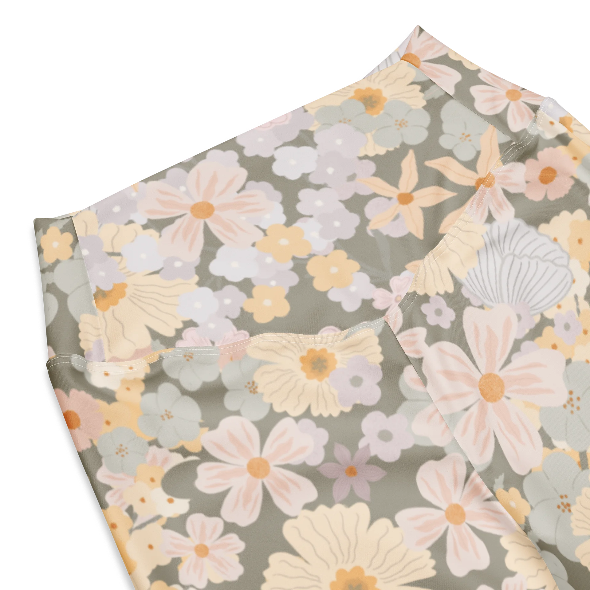 Pastel Cottage Floral Flare Yoga Leggings product image (9)