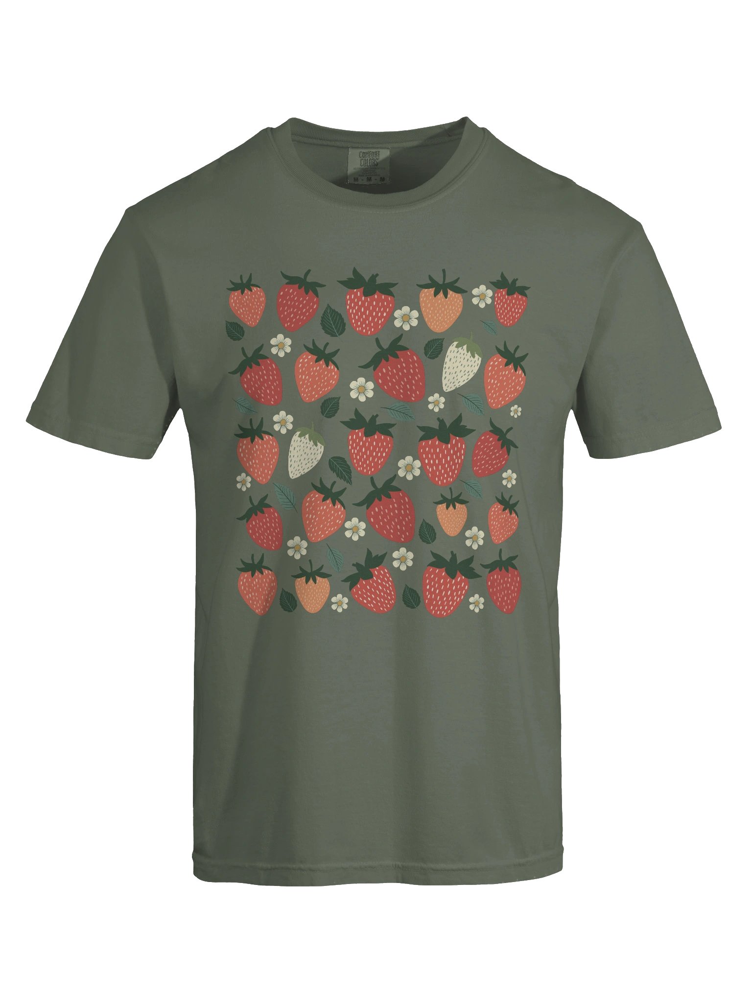 Strawberry Floral Pattern Shirt – Cute Berry & Flower Aesthetic Graphic Tee product image (8)