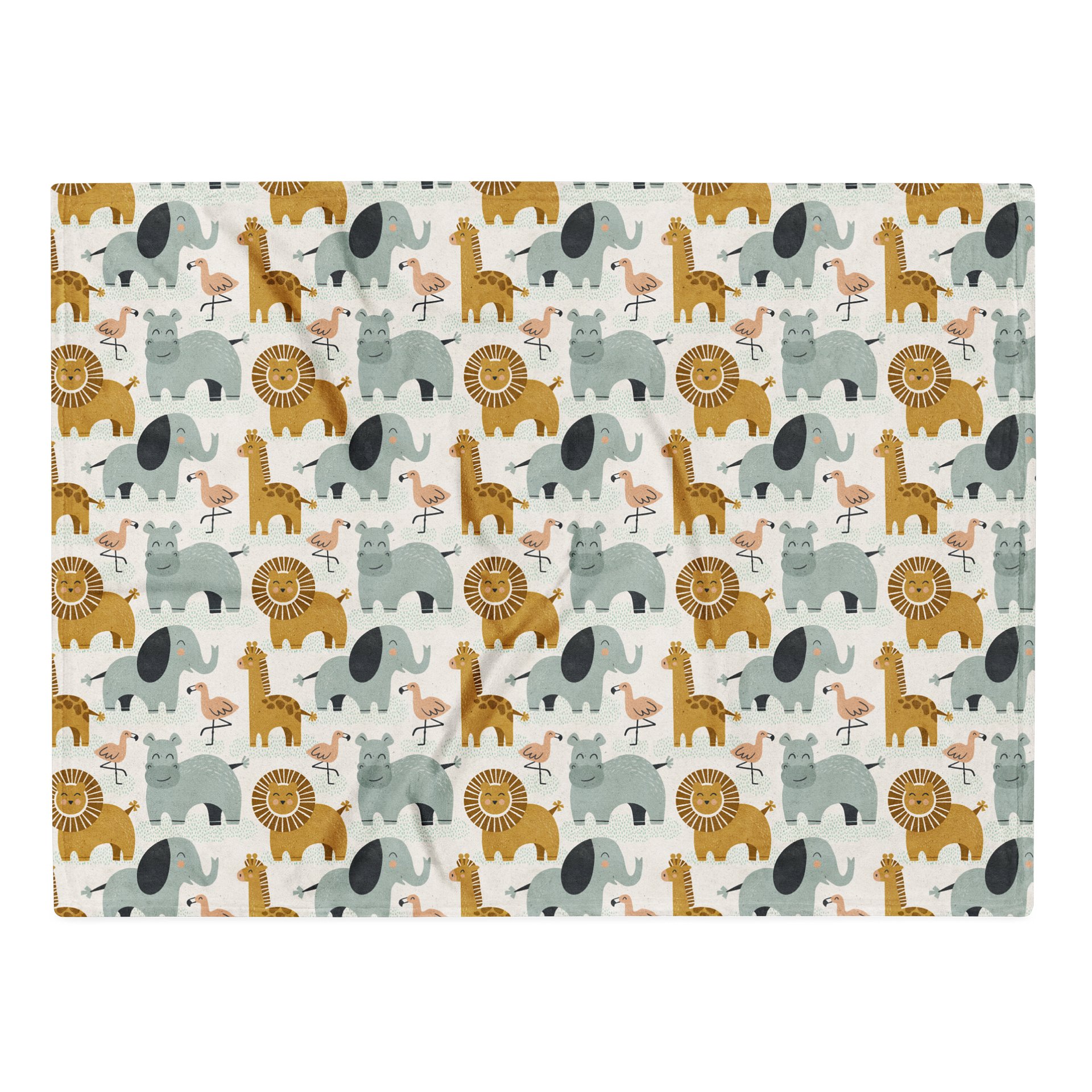 Retro Jungle Animals Fleece Blanket product image (2)