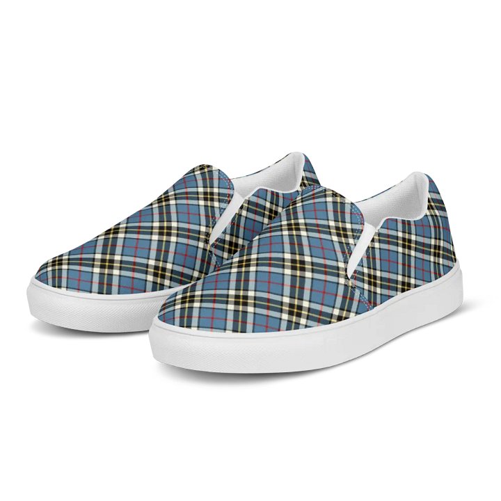 Thompson Blue Tartan Men's Slip-On Shoes product image (2)