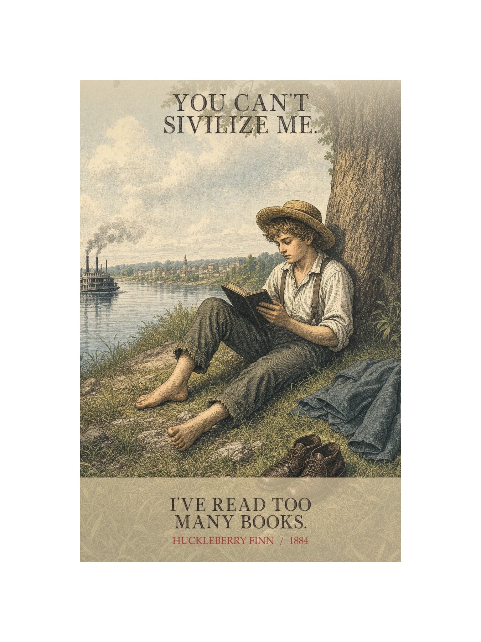 You Can T Sivilize Me Ve Read -- Adventures of Huckleberry Finn Art Print product image (12)