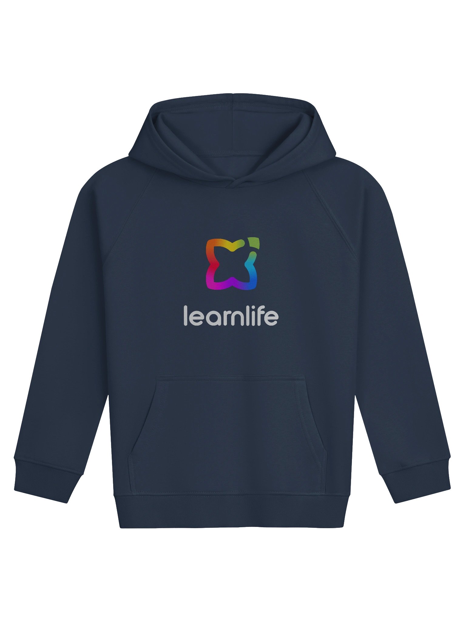 Kids Hoodie - Organic - Vertical Logo - Rainbow & White product image (1)