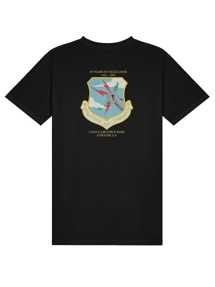 Castle Air Force Base Strategic Air Command - , T-shirt in Black, embroidered logo front and back product image (2)