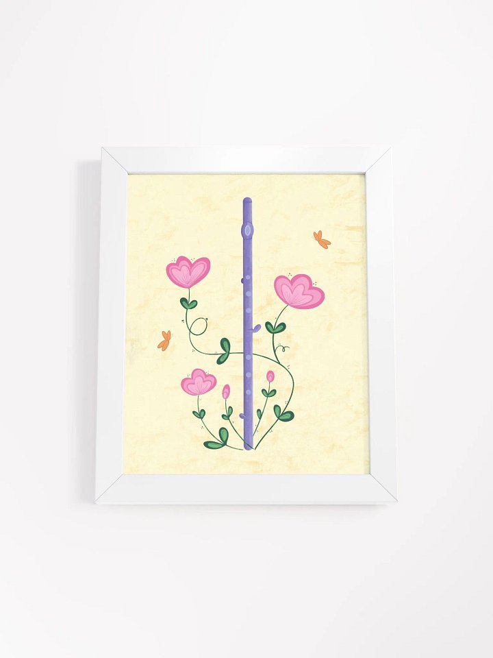 Flute with Whimsical Pink Flowers Poster product image (1)
