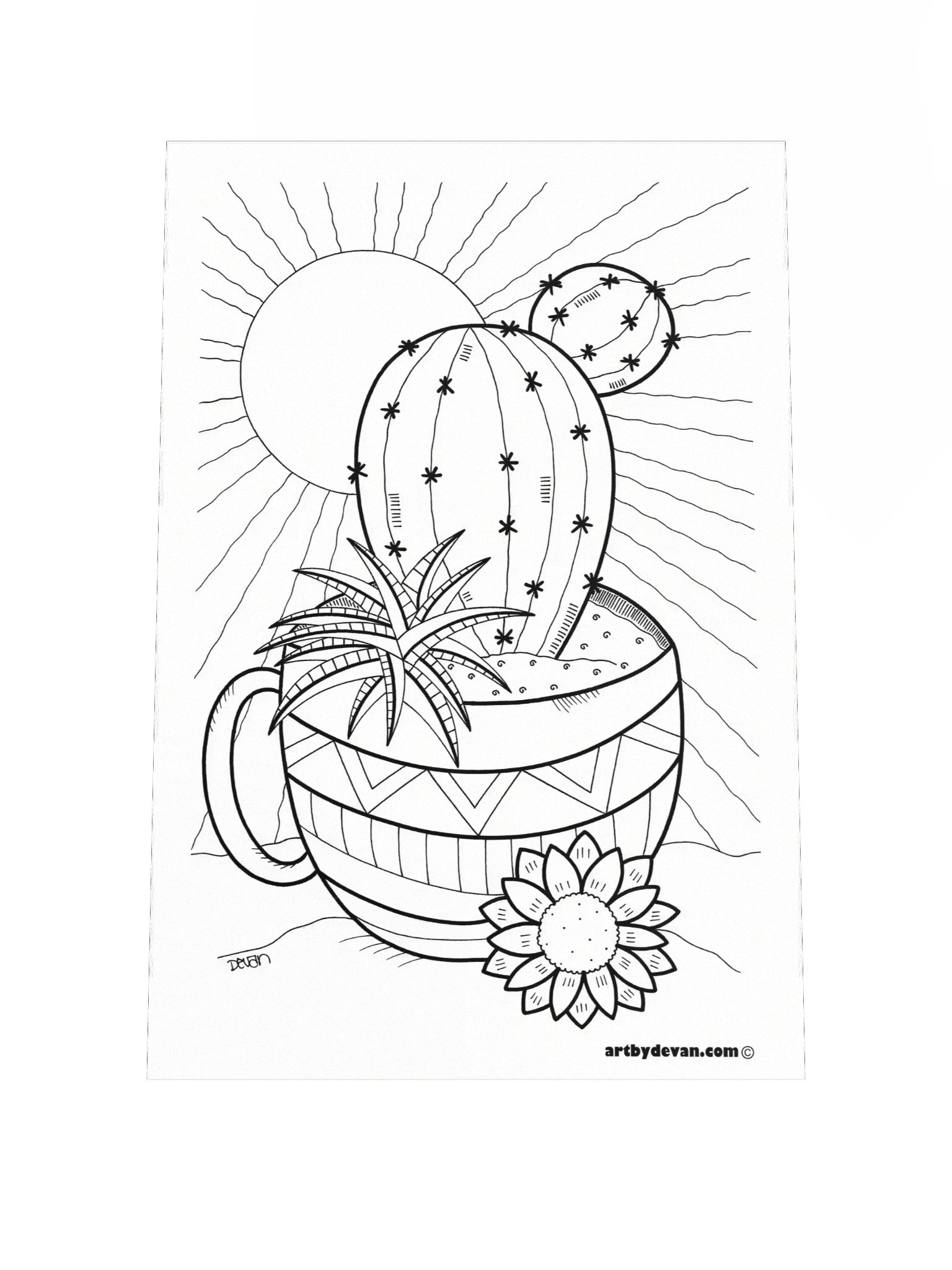 Color Your Own Art: Prickly Morning product image (1)