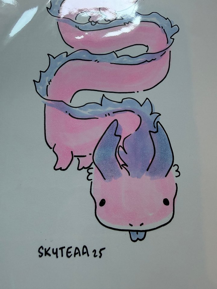 Pink Noodle Dragon Original Artwork product image (1)