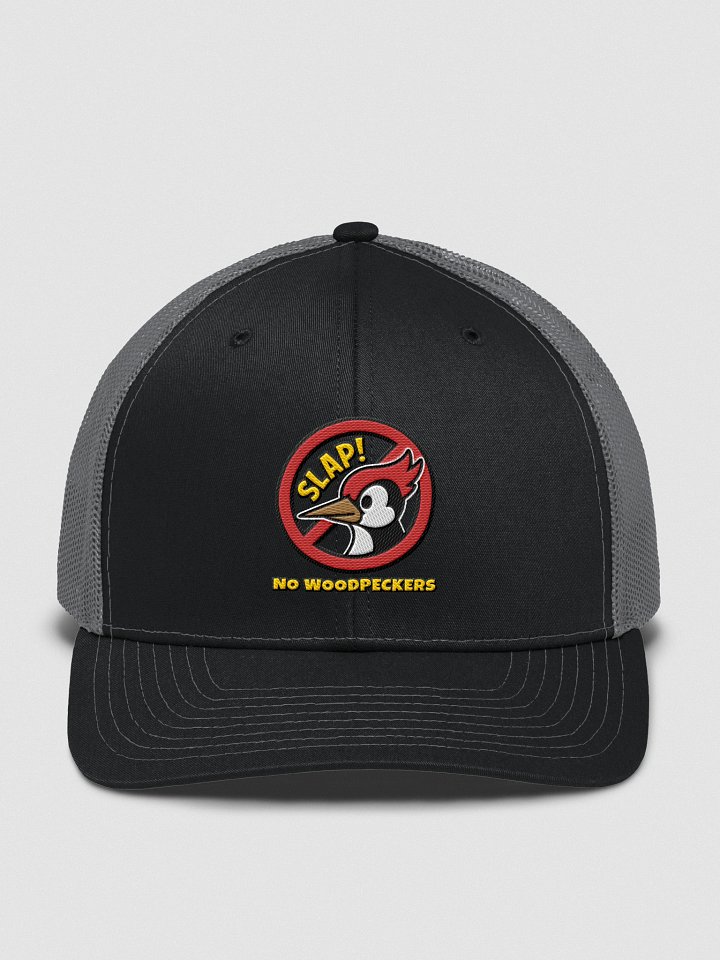 No Woodpeckers Premium Trucker Hat product image (2)