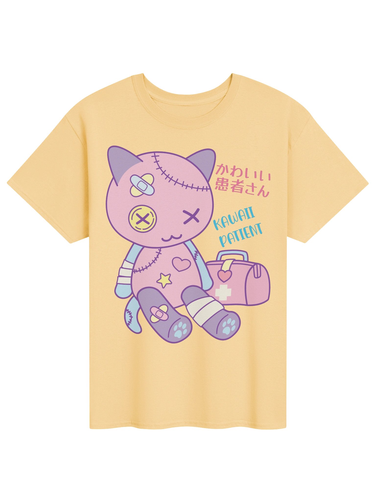 Kawaii Patient Toy Cat - Unisex Adult Heavyweight T-shirt product image (1)