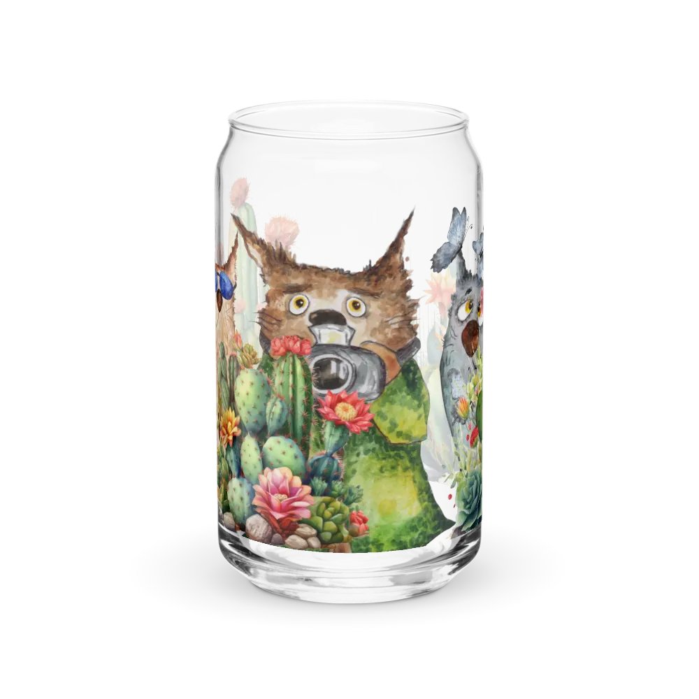 Desert Bloom: A Tale of Resilience Glass Can | 16 oz Friendship Blossoms Drinkware product image (1)