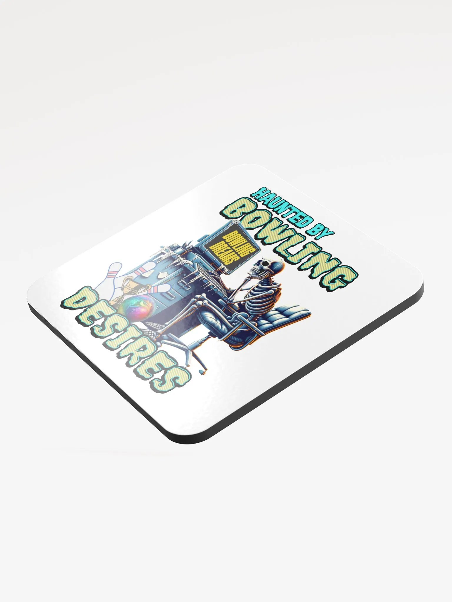 Haunted By Bowling Desires Cork Coaster product image (4)