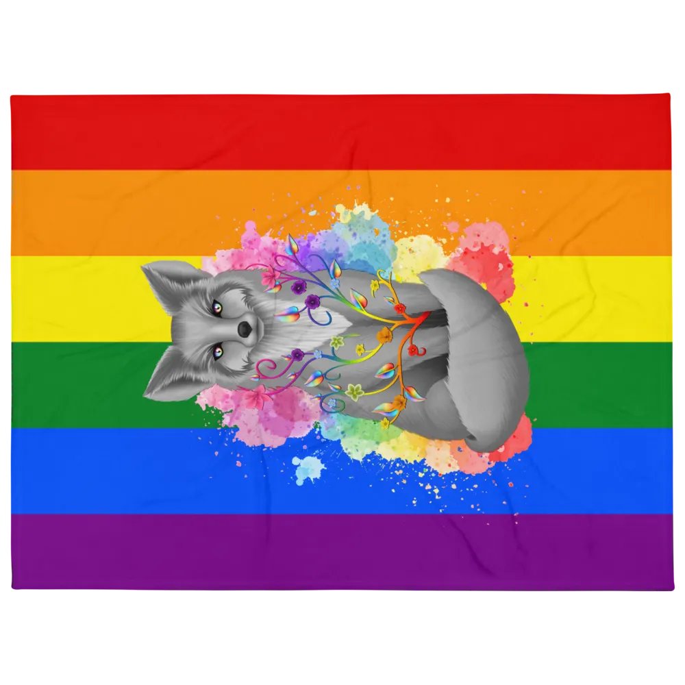 Rainbow Pride Fox Blanket (2023) product image (1)