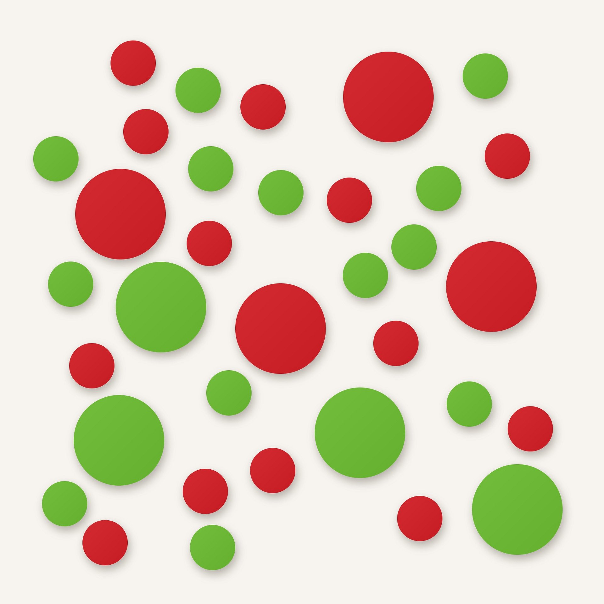 Lime Green and Red Polka Dot Wall Decals, 2" and 4" Vinyl Circle Stickers, Removable Dot Decals for Nursery, Kids Room, Playroom product image (1)