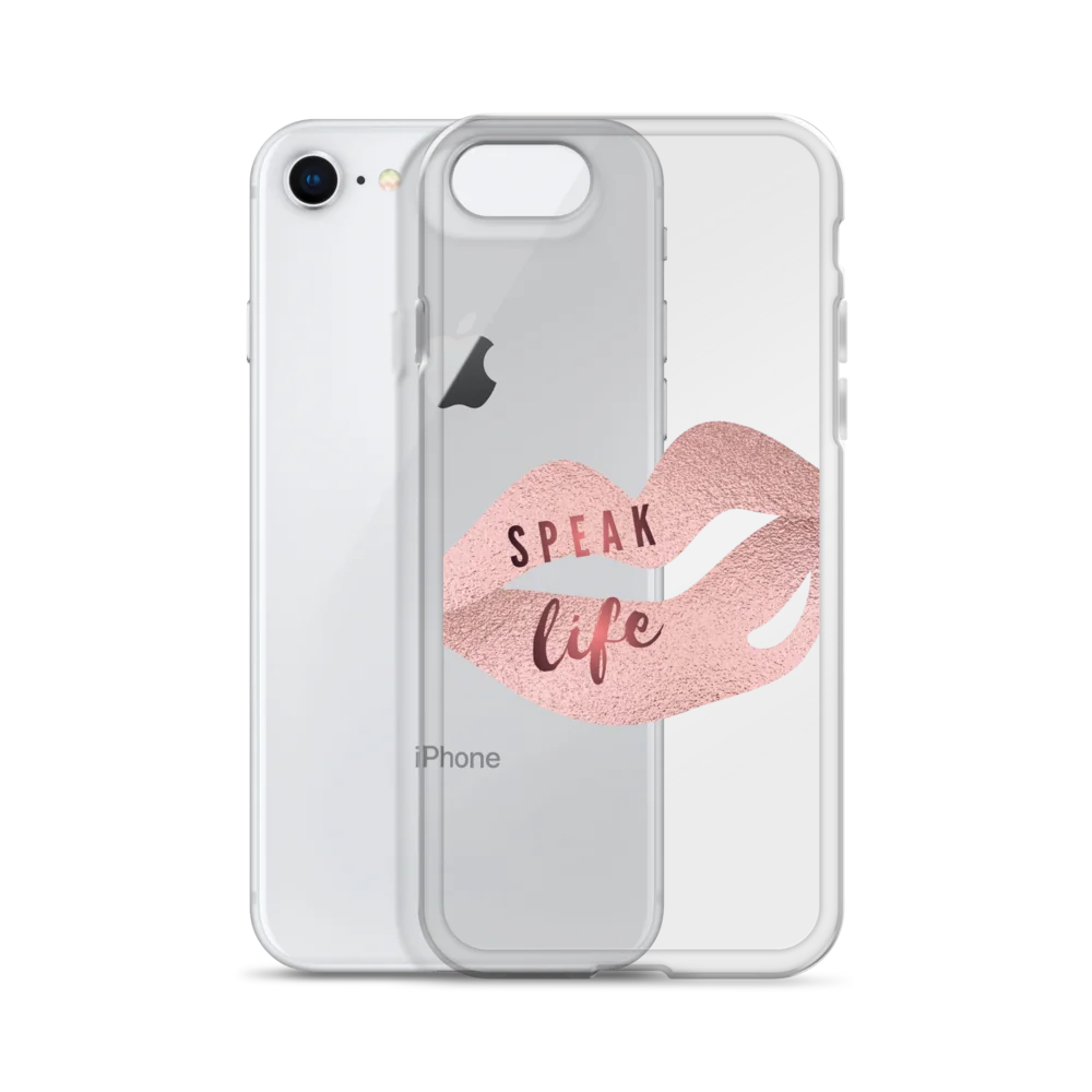 Speak Life Pink Lips iPhone Clear Case product image (55)