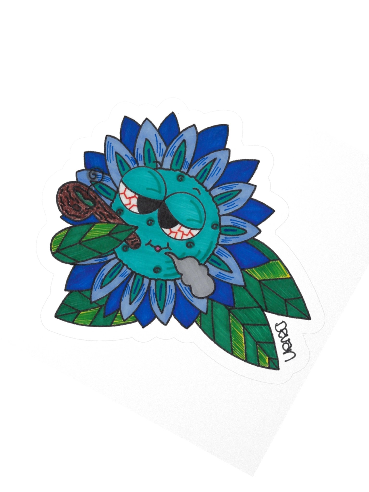 Blue Stoner Flower Sticker product image (2)