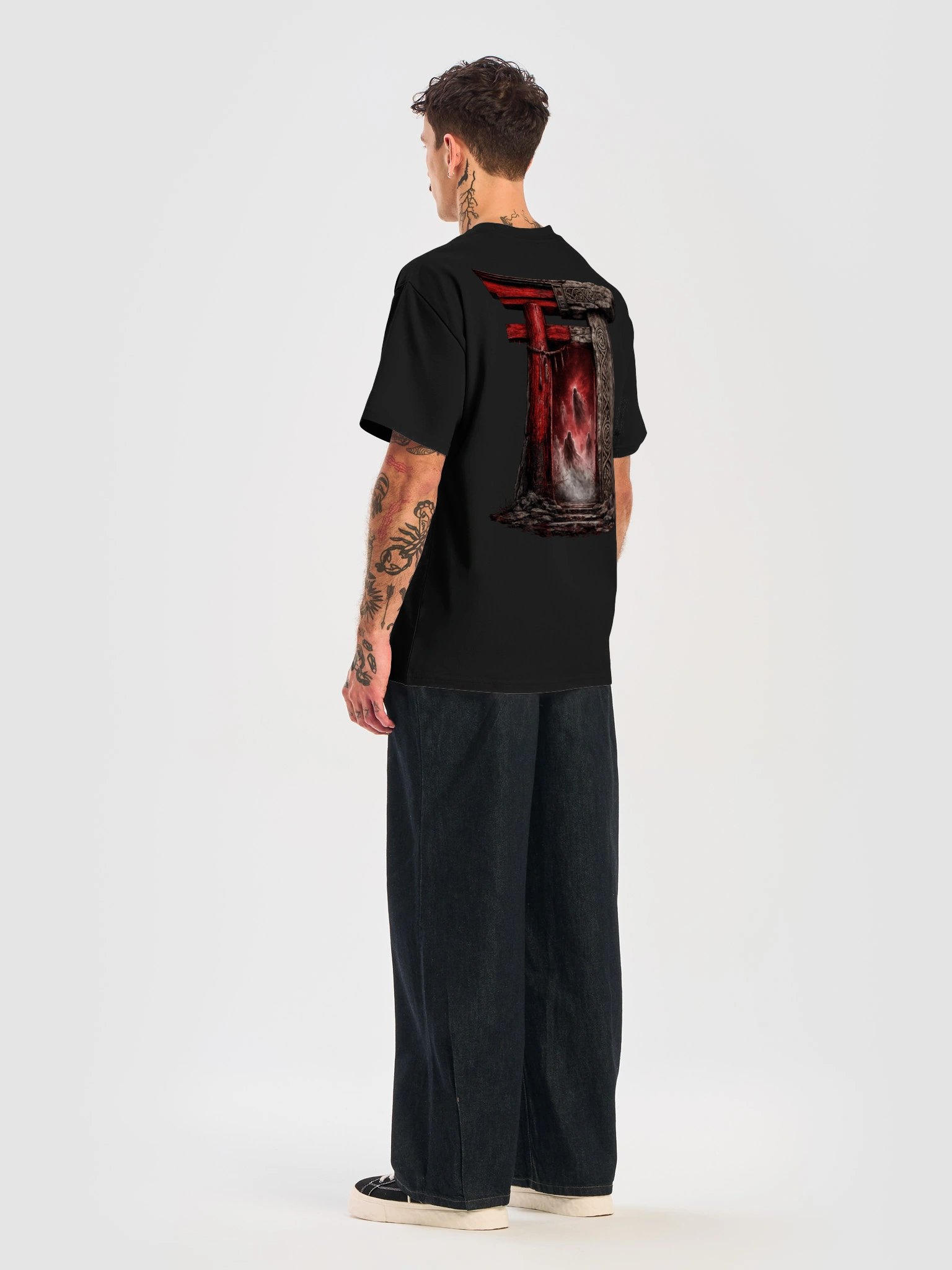 Phantom Torii – Haunted Torii Gate Oversized Graphic T-Shirt | Japanese Horror Streetwear product image (8)