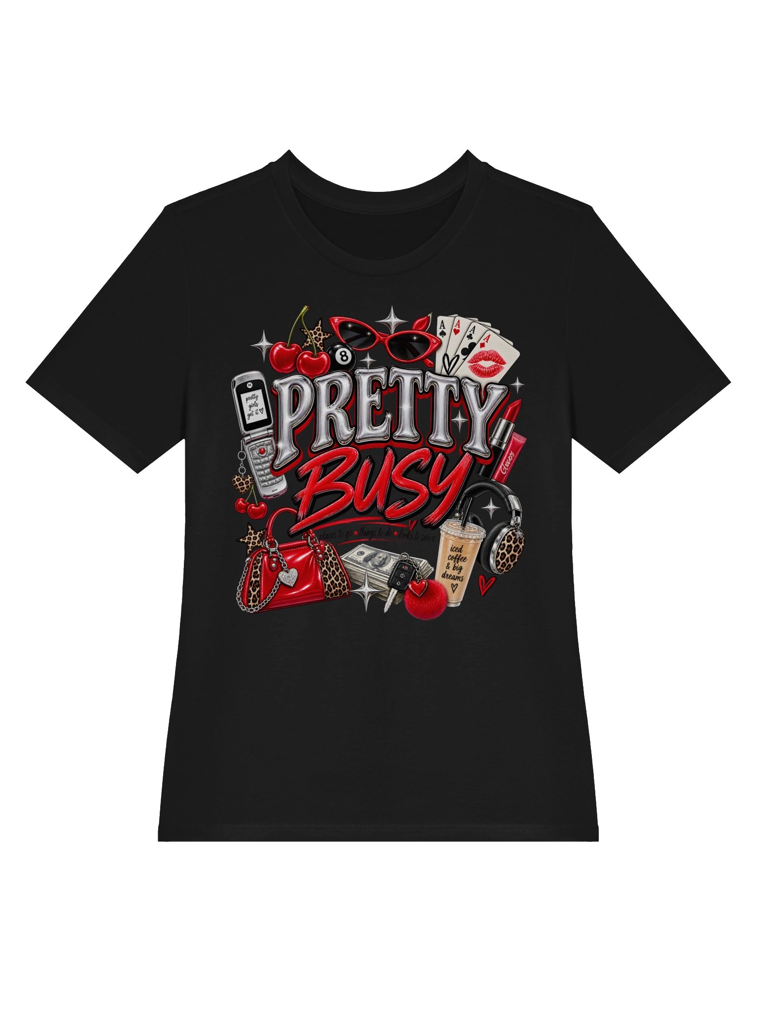 Y2K Graphic Tee | Pretty Busy Women’s Retro T Shirt product image (4)